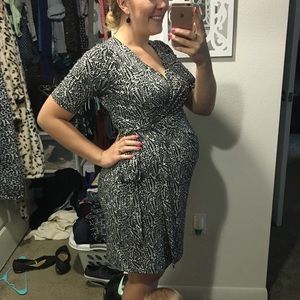 Maternity/Nursing faux wrap dress.